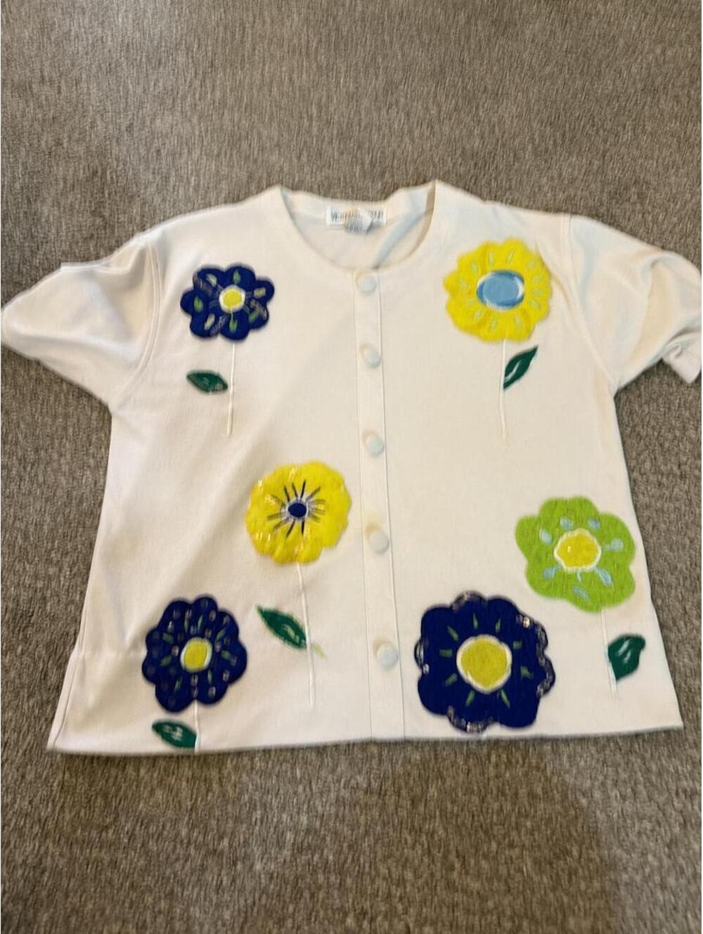 Women's Multi and White Cardigan